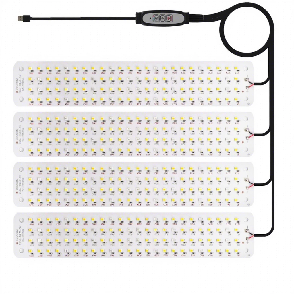 Dimmable Mini 1/2/3/4 Heads USB 5V LED Cabinet Grow Lights with Timer 1