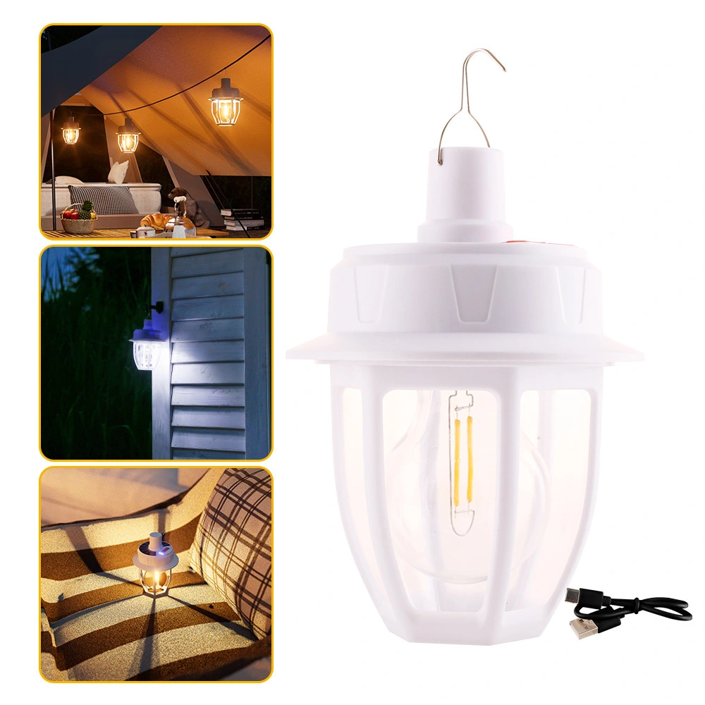 New Solar-Powered Portable Camping Lantern Emergency Portable Outdoor Tent Light Hook-Mounted Lantern Multi-Functional Camping Light 1