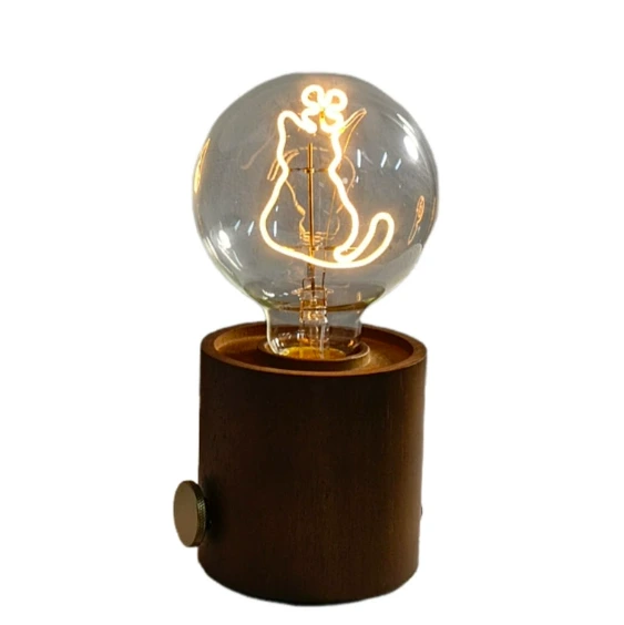 Lucky Cat Lamp Birthday Gift Four-Leaf Clover Cat Atmospheric Table Lamp 1