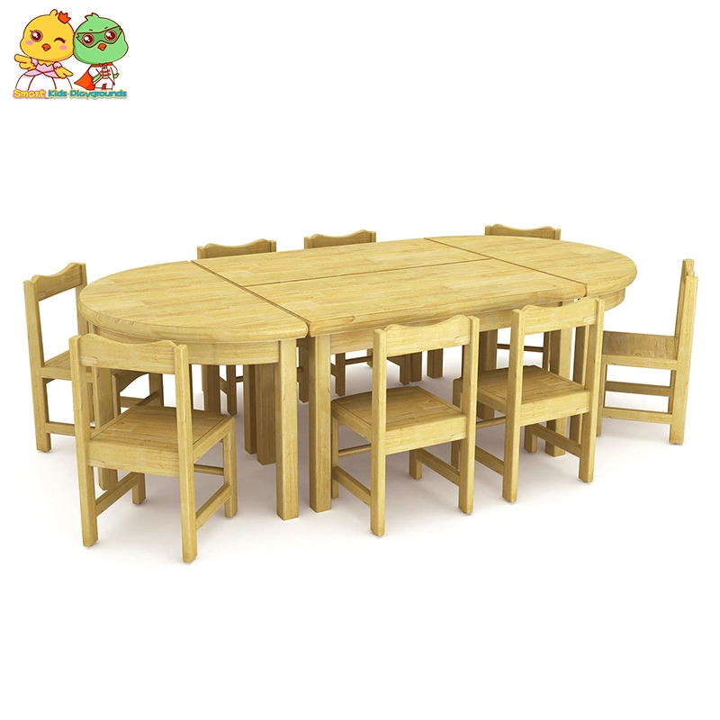Kindergarten wooden table,Library study table set for school SKB-1810271 1