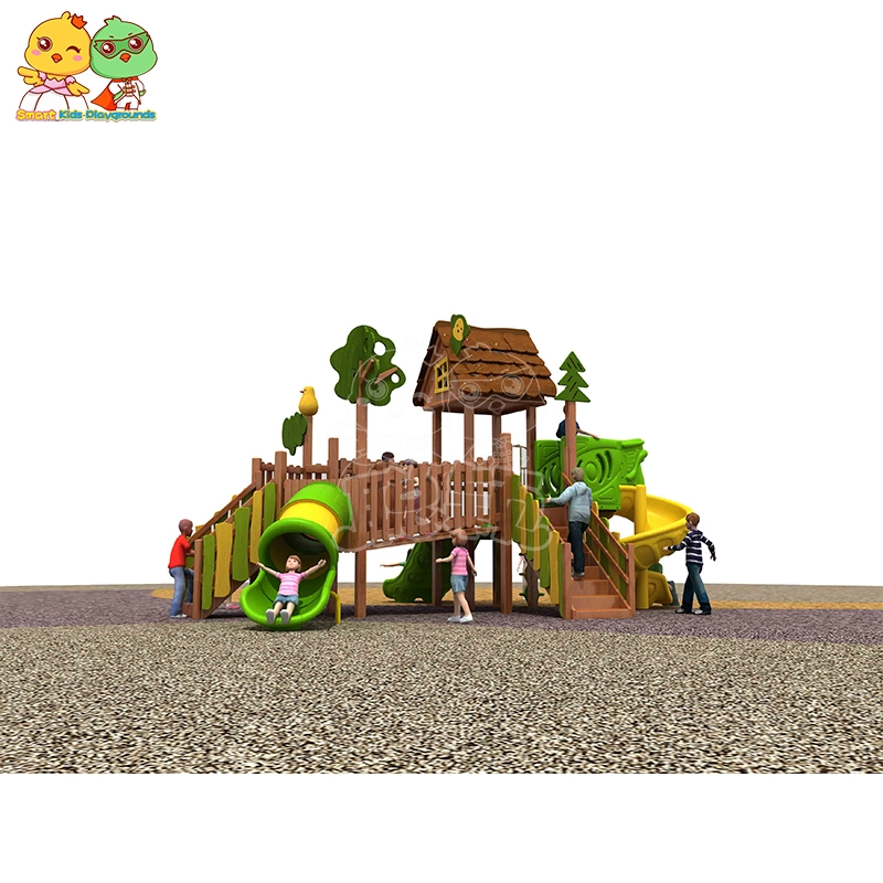 Professional outdoor playground equipment kid wooden slide skp 1