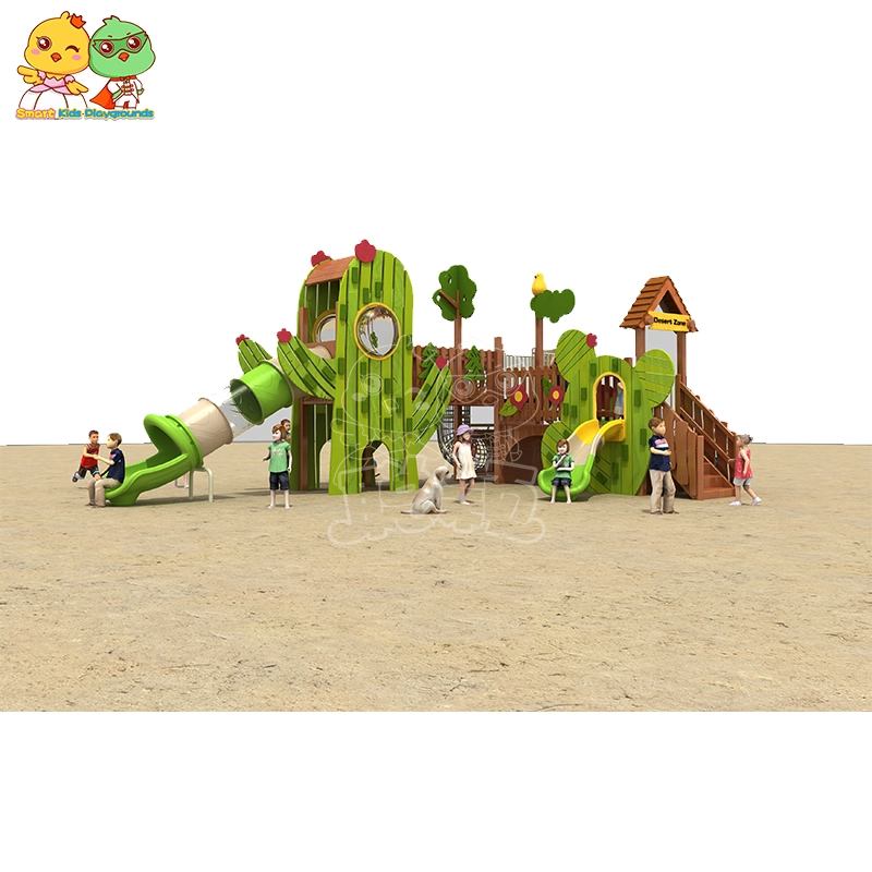 High Quality Wooden Amusement Park Equipment Outdoor Playground Slide 1