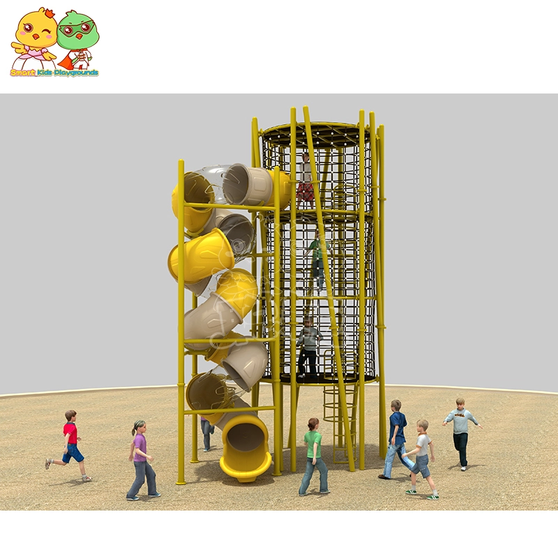 Large non-standard custom children outdoor play climbing equipment kids combined plastic slide 1