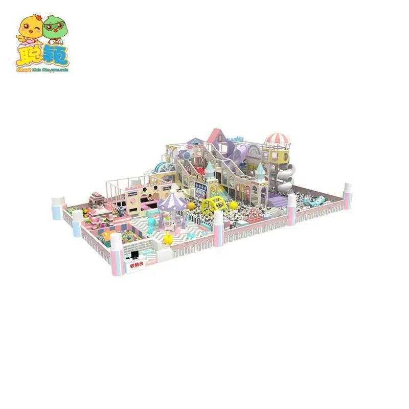 Pink Dream Beautiful Attractive Castle Various Soft Play Area Indoor Playground 1