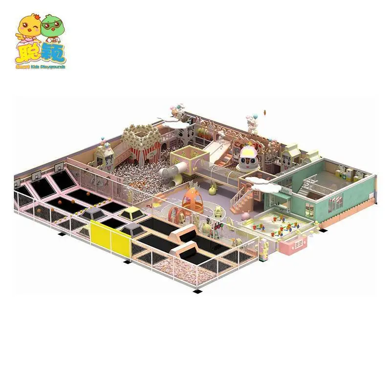 Giant Trampoline Big Ball Pool Muliti-functional Soft Play Indoor Playground With Tunnel Slide 1