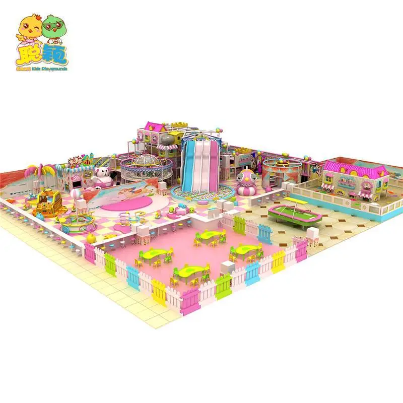 Candy Theme Sugar Colorful Soft Play Area Indoor Playground With Giant Slide 1