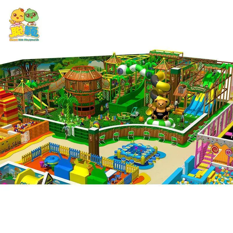 Jungle Theme Giant Slide Soft Play Area Indoor Playground With Electric Games 1