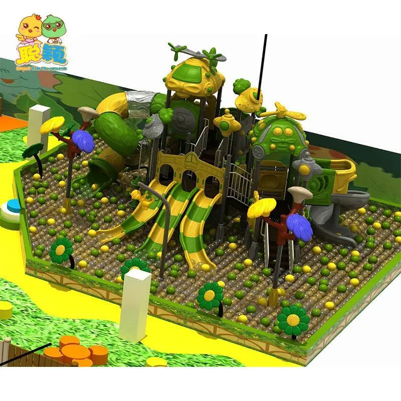 Giant Customized Kids Funny Slide Soft Play Area Indoor Playground With Big Ball Pool 1