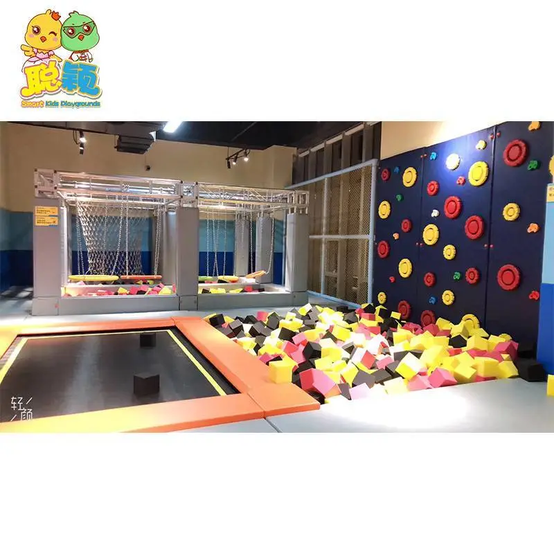 Exciting Slide Kids Trampoline Park Soft Play Indoor Playground With Magic Wall 1