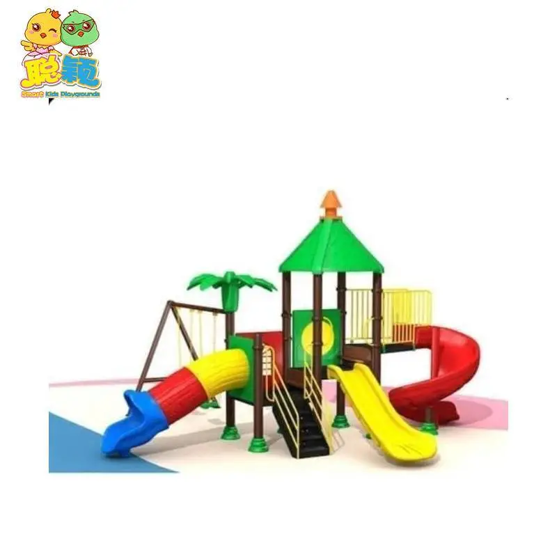 Customized Mini Swing Sets Plastic Outdoor Playground Equipment Slide For Kids 1