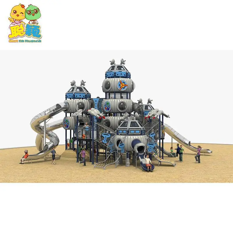 Super Quality Giant Space Theme Kids Outdoor Playground Stainless Steel Equipment Slide 1
