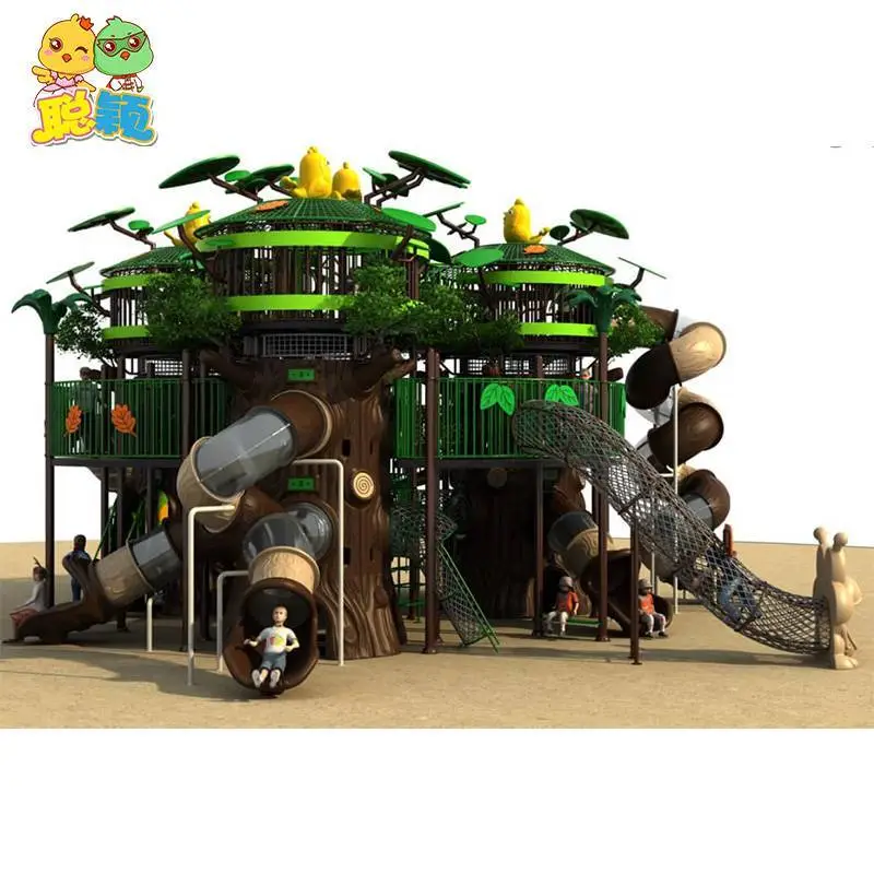 Jungle Theme Giant Amusement Park Outdoor Playground Equipment Slide For Kids 1