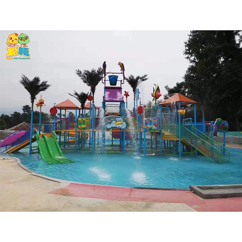 Attractive Customized Water Park Equipment Fiberglass Tunnel Rainbow Slide For Children 1