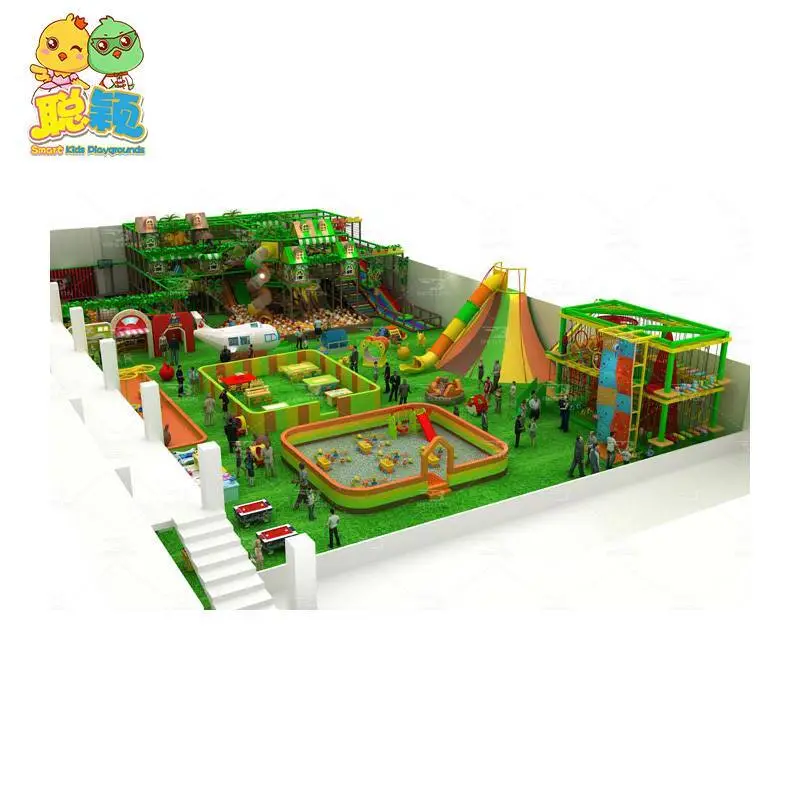 Various Functional Big Trampoline Park Giant Slide Big Ball Pool Soft Play Indoor Playground 1