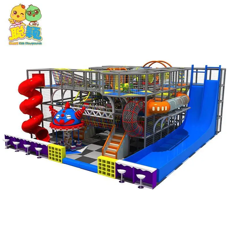 Attractive Giant Slide Climbing Cage Children Soft Play Indoor Playground With Exciting Items 1