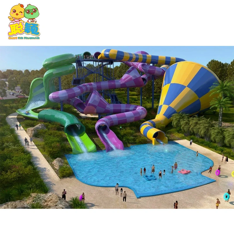 New Design Kids Outdoor Amusement Water Park Fiberglass Slide Playground Sports Equipment 1