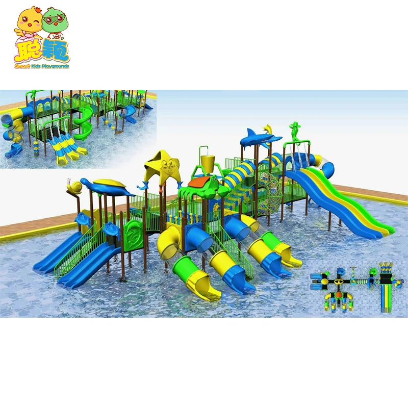Customizable Durable Indoor/Outdoor Aqua Park Water Fiberglass Slide For Kids 1