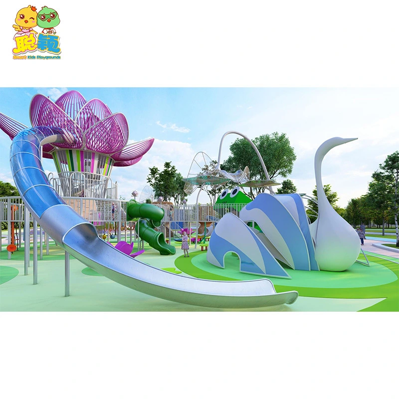 Colorful Attractive Kid's Amusement Park Equipment Slide Outdoor Playground 1