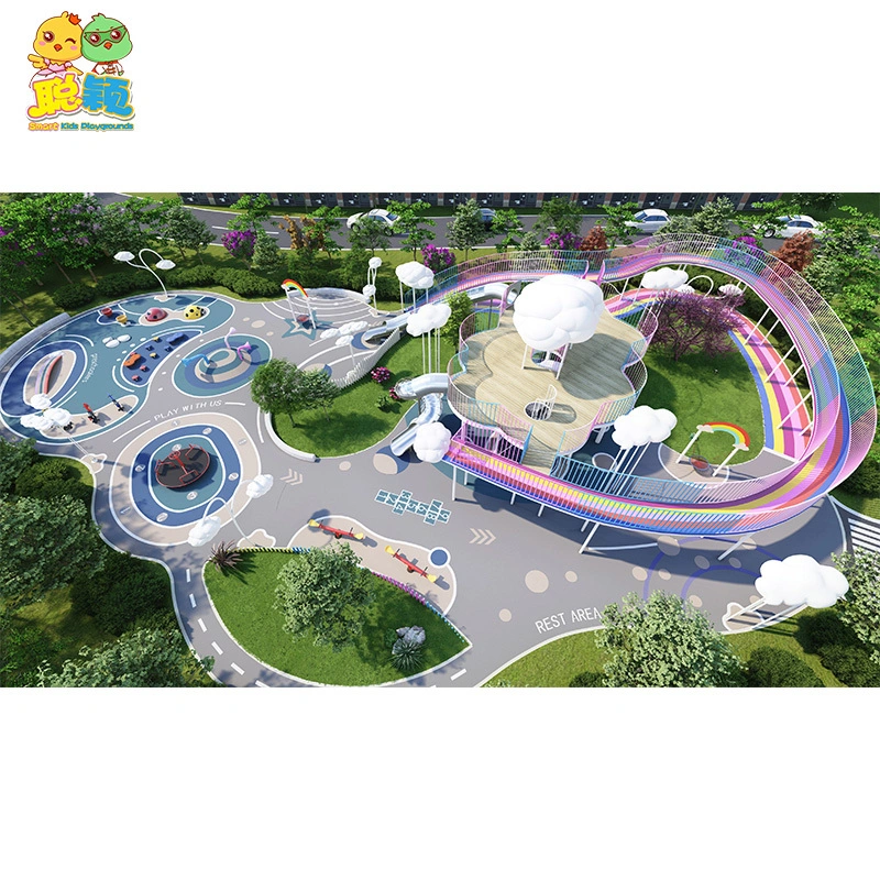 High Quality Wooden Customized Amusement Park Outdoor Playground Equipment Slide 1
