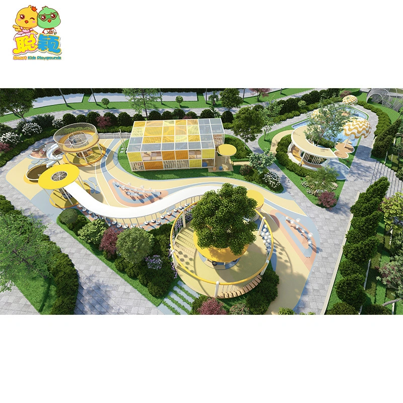 New Customized Style Amusement Park/School Outdoor Playground Equipment Slide 1