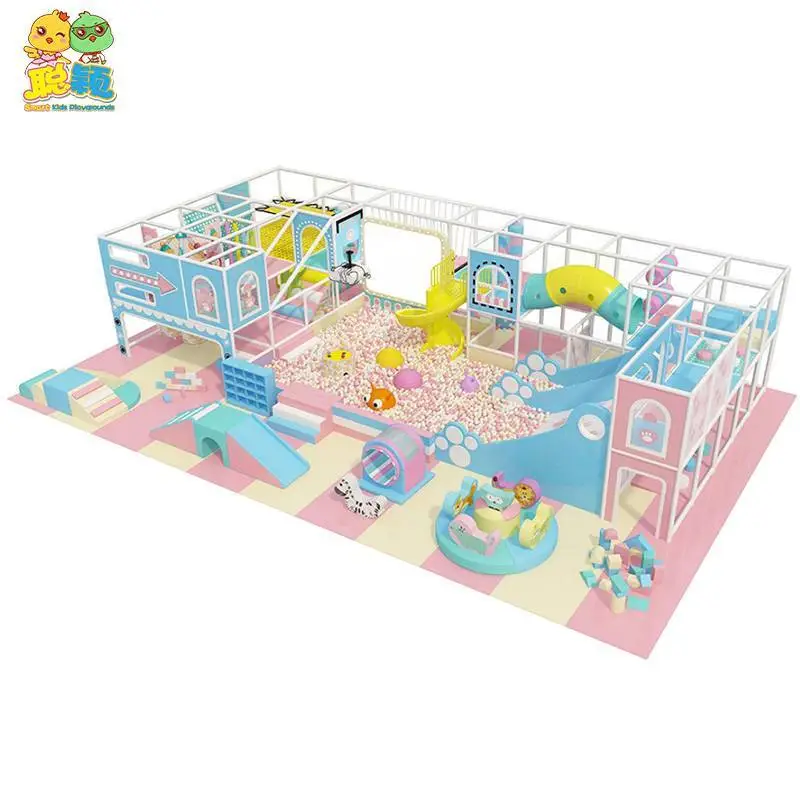 Sweet Pink Theme Kids Soft Play Games Amusement Park Indoor Playground 1