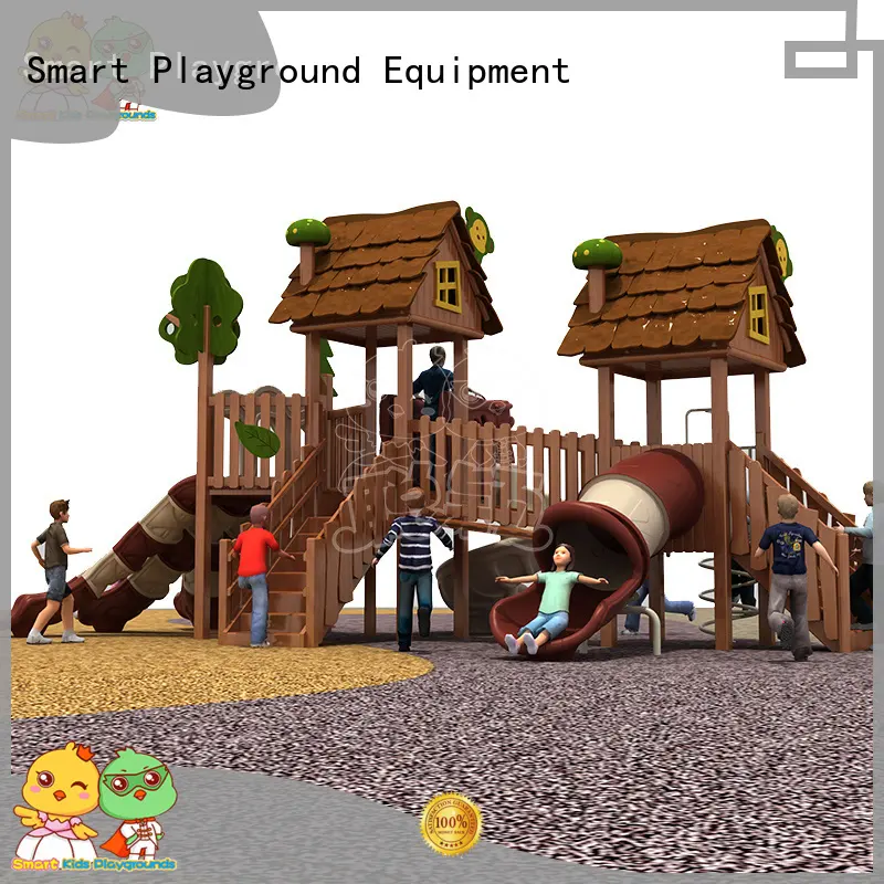 safe wooden slide amusement for residential area 1