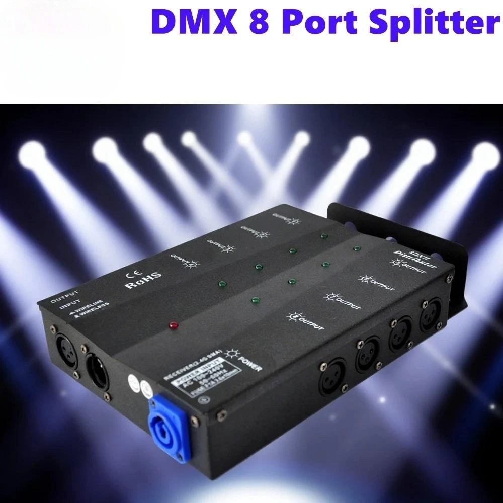 8-Channel DMX Signal Distribution Amplifier for Stage Lighting Systems 1
