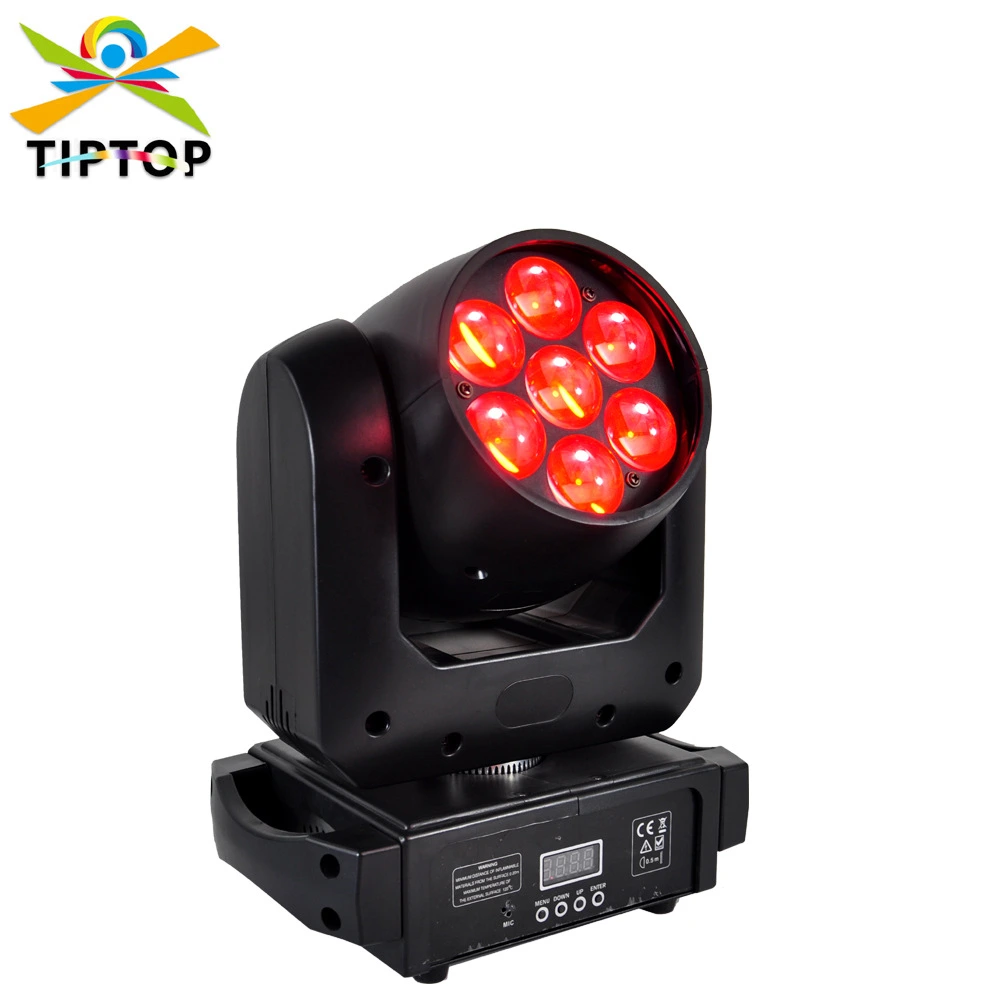 7x15W RGBW Beam & Wash Hybrid Moving Head Light - Zoomable LED Stage Lighting for Club and Bar 1