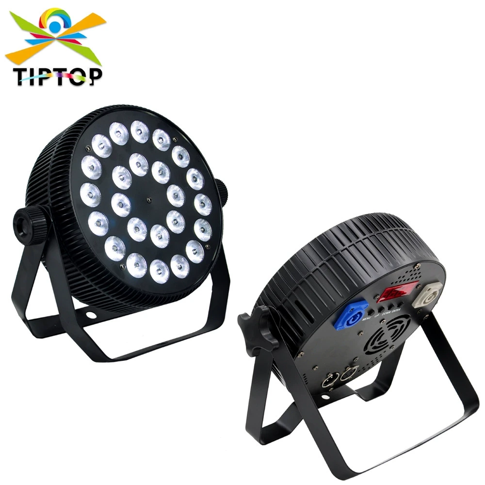 Плоский светодиодный прожектор 4-в-1 RGBW мощностью 24x12 Вт с литым алюминиевым корпусом — для профессионального сценического освещения и освещения мероприятий. 1