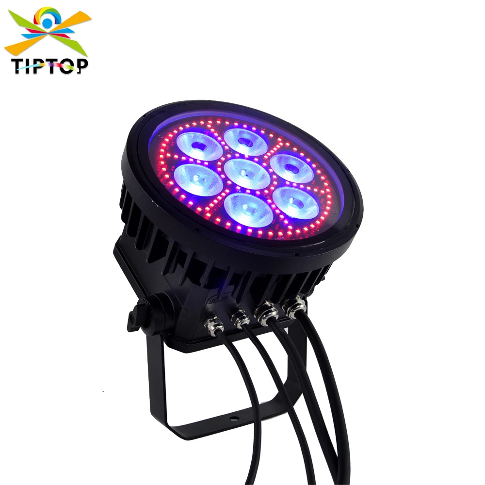 7 x 40W RGBL LED Par Can – IP65 Impermeabile per esterni, Alluminio pressofuso, RGB SMD + Miscelazione colori Doppio effetto Luce wash da palcoscenico 1