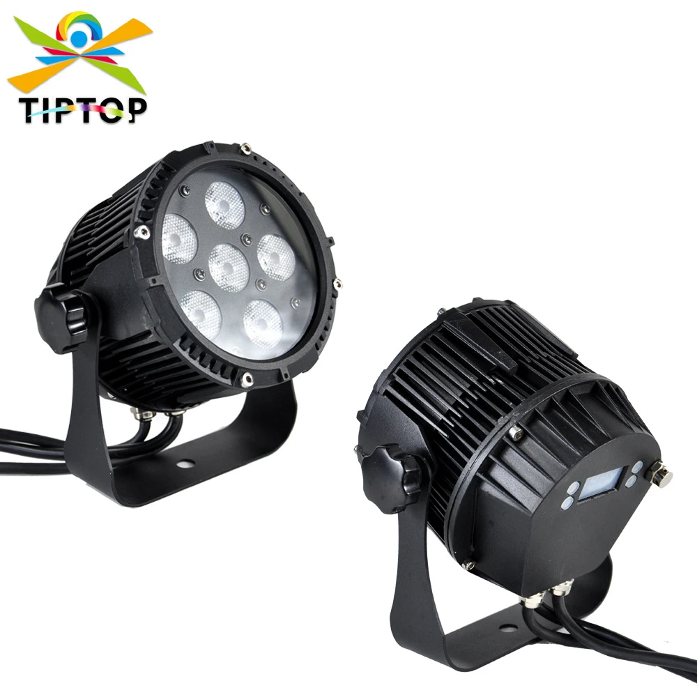 6 x 12W Mini LED PAR Can à prova d'água DMX512 Stage Wash Light para iluminação externa 1