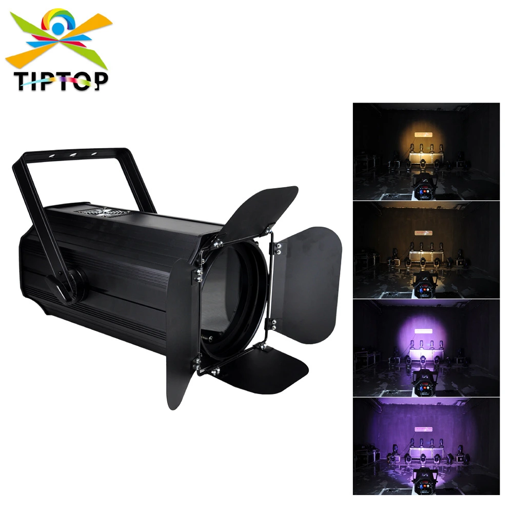 Refletor COB PAR silencioso de 200W/300W com zoom e aletas direcionadoras de luz, branco frio/branco quente/temperatura de cor ajustável 2 em 1. 1