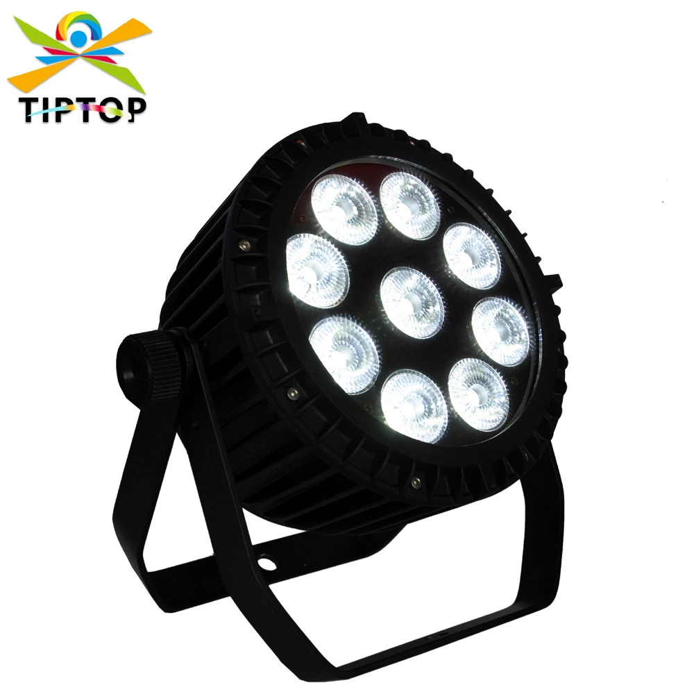 9 x 12W-18W RGBWAP Silent LED Par Light – 6-in-1 Color Mixing (RGBWA+Purple), Fanless Cast Aluminum Housing 1