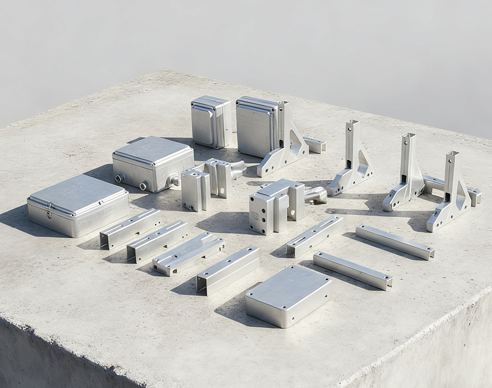 Lieferant von kundenspezifischen Aluminium-Druckgussteilen für  Solarmodulkomponenten, image size:1000x789