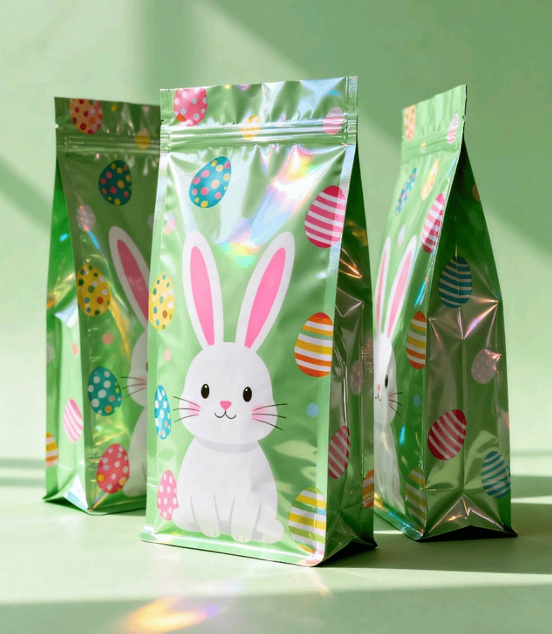 Festive Themed Resealable Foil Bags for Holiday Snacks, Candies, Gifts Packaging 1