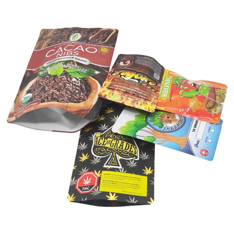 Wholesale Food Mylar Bag Resealable Smell Child Proof Foil Pouches 1