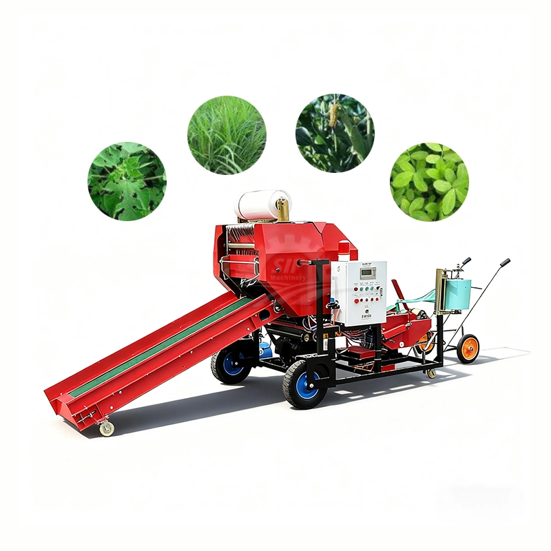 Enfardadeira e ensiladora de palha fresca (seca) SWM-100, elétrica ou a diesel 1