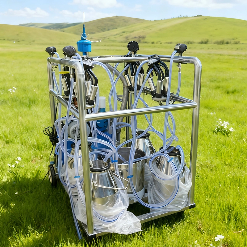 4-Barrel Cow Milking Machine with Auto-Cleaning 1