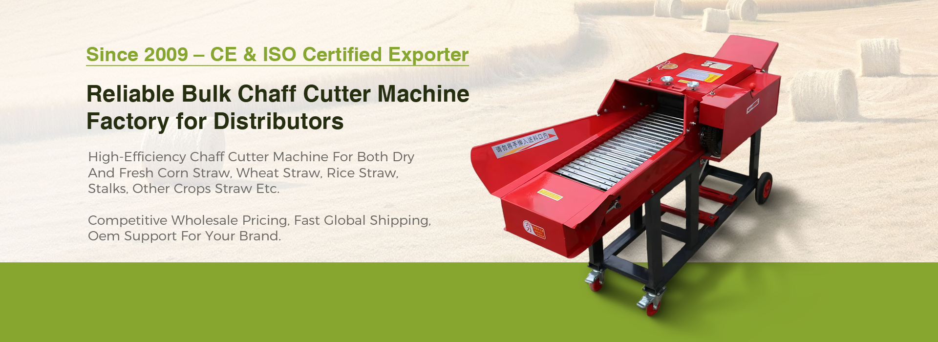 Banner da máquina de cortar palha