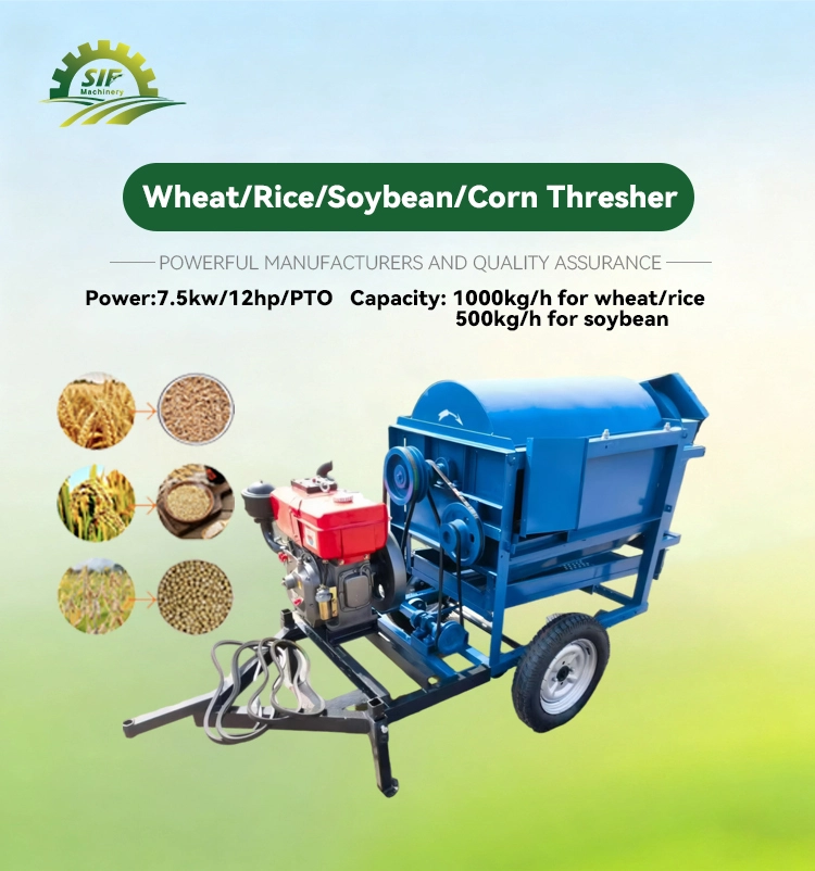 #90 Model Grain Threshing Machine Wheat Rice Soybean Broad Bean 1