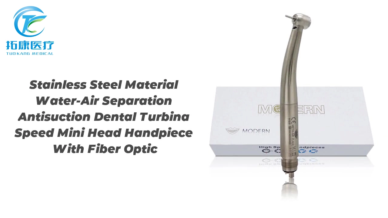 Stainless Steel Material Water-Air Separation Antisuction Dental Turbina Speed Mini Head Handpiece With Fiber Optic 1