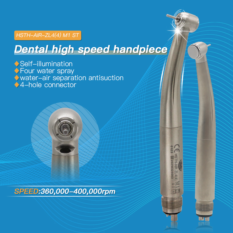 Stainless Steel Material Water-Air Separation Antisuction Dental Turbina Speed Mini Head Handpiece With Fiber Optic 2