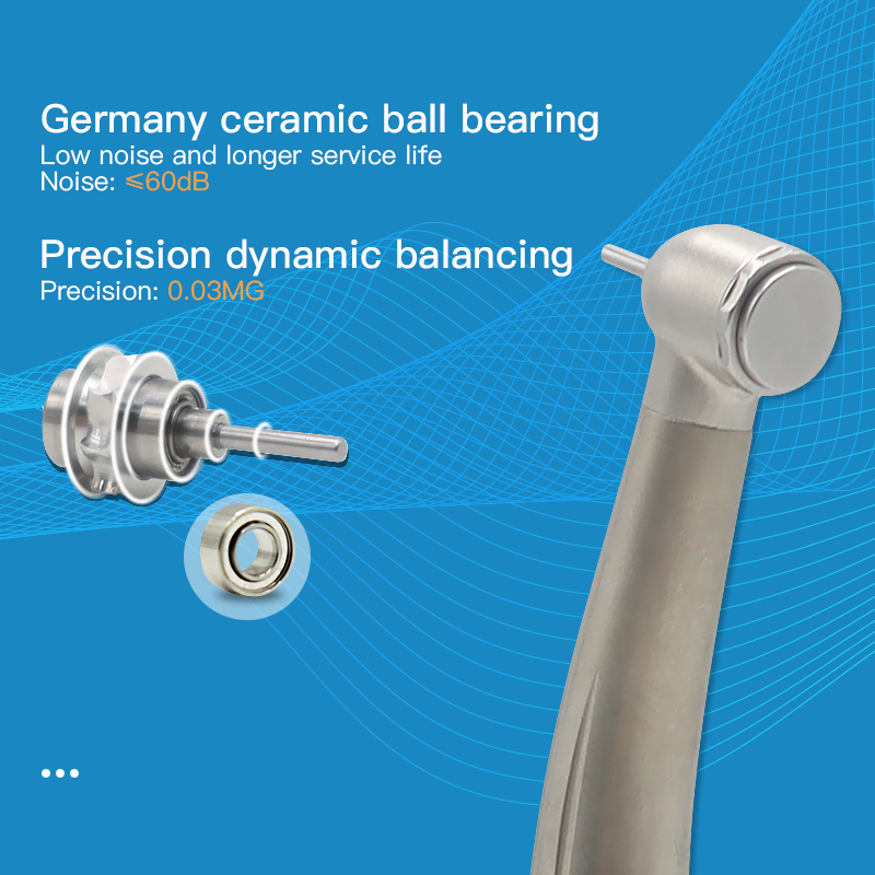 Stainless Steel Material Water-Air Separation Antisuction Dental Turbina Speed Mini Head Handpiece With Fiber Optic 5