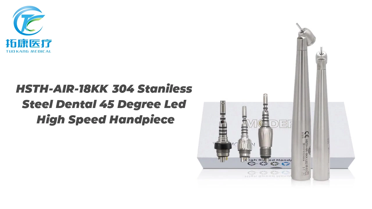 HSTH-AIR-18KK 304 Stainless Steel Dental 45 Degree Led High Speed Handpiece 1