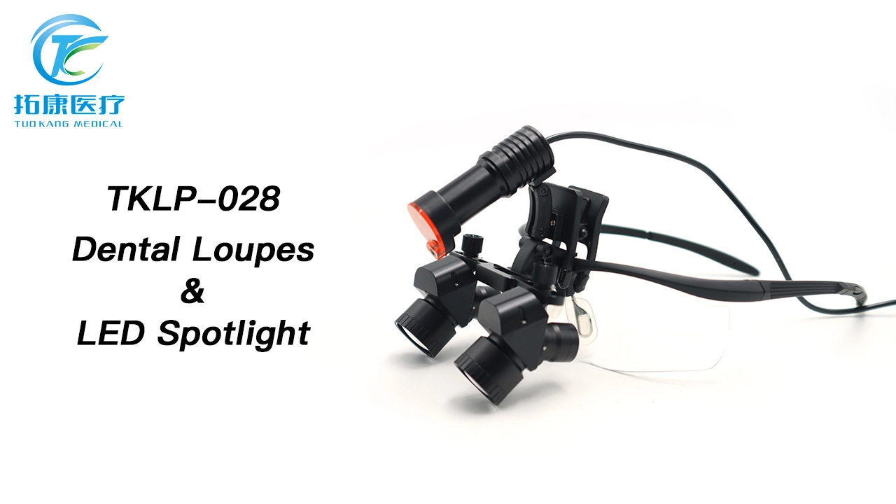 TKLP-028 Dental Loupes &amp; Head LED Spotlight medical head mounted magnifying lens lamp, oral microsurgery glasses- TK 1