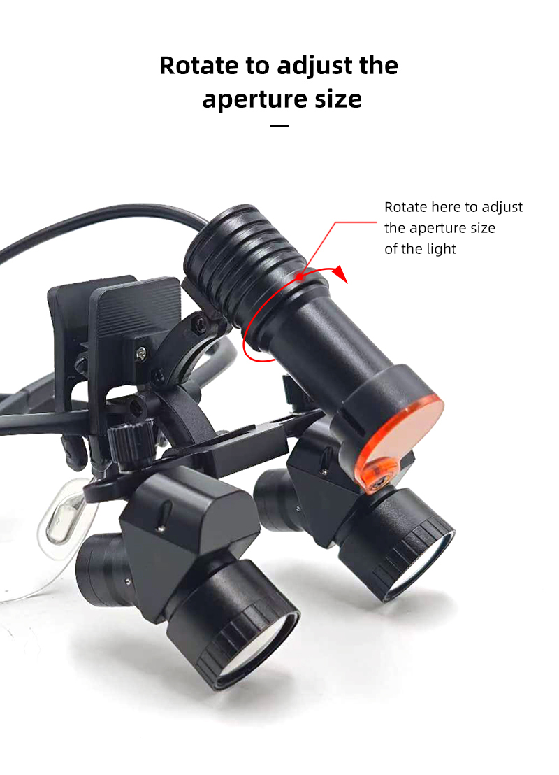 TKLP-028 Dental Loupes & Head LED Spotlight medical head mounted magnifying lens lamp, oral microsurgery glasses- TK 15