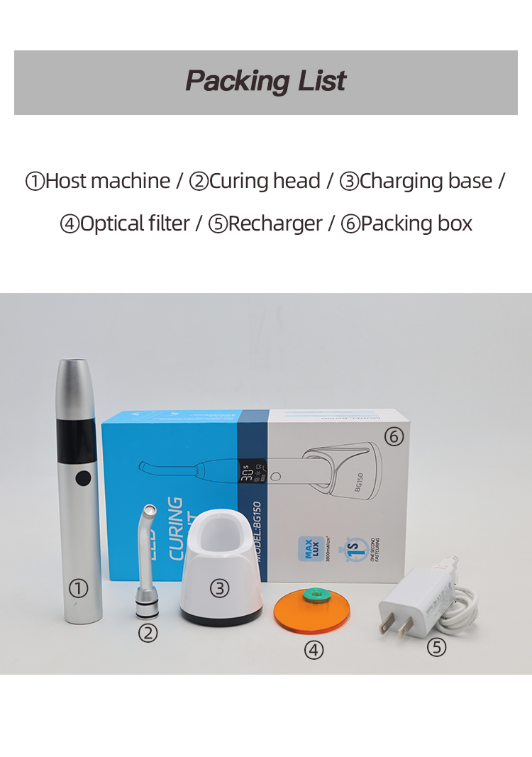 Best BG-150 Dental Wireless LED Curing Light Curable Resin Oral Hygiene Cordless Device  in China - Tuo Kang 20