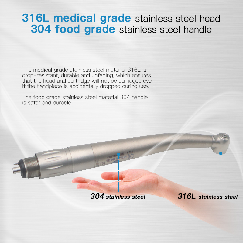 Dental High Speed Turbine LED Fiber Optic Handpieces with N Type Quick Coupling 4