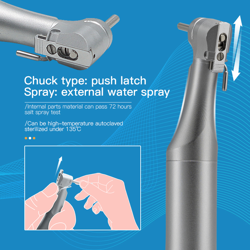 Dental Implant Motor LED Handpiece 20:1 Optical Contra Angle Slow Speed Reduction Handpiece External Spray 5