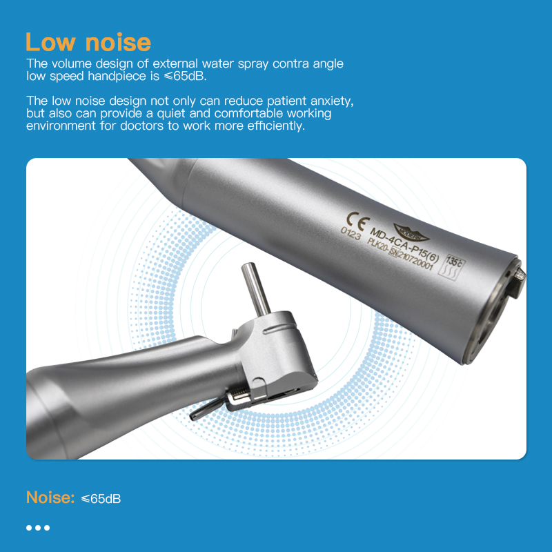 Dental Implant Motor LED Handpiece 20:1 Optical Contra Angle Slow Speed Reduction Handpiece External Spray 6